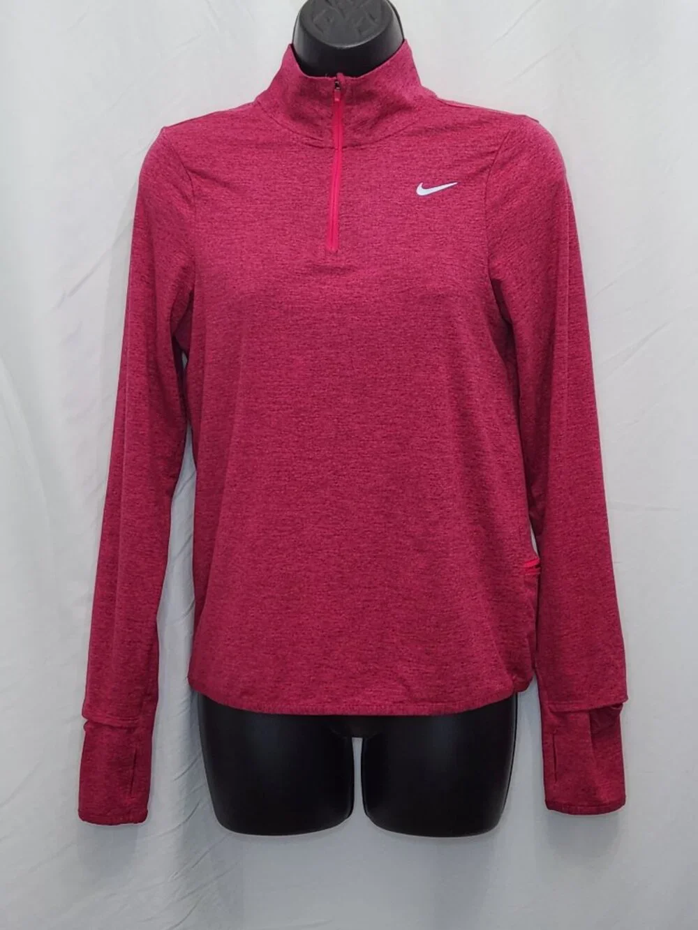 Nike Running Swift Element 1/4 Zip Pullover Top Womens XS Pink Long Sleeve FF11